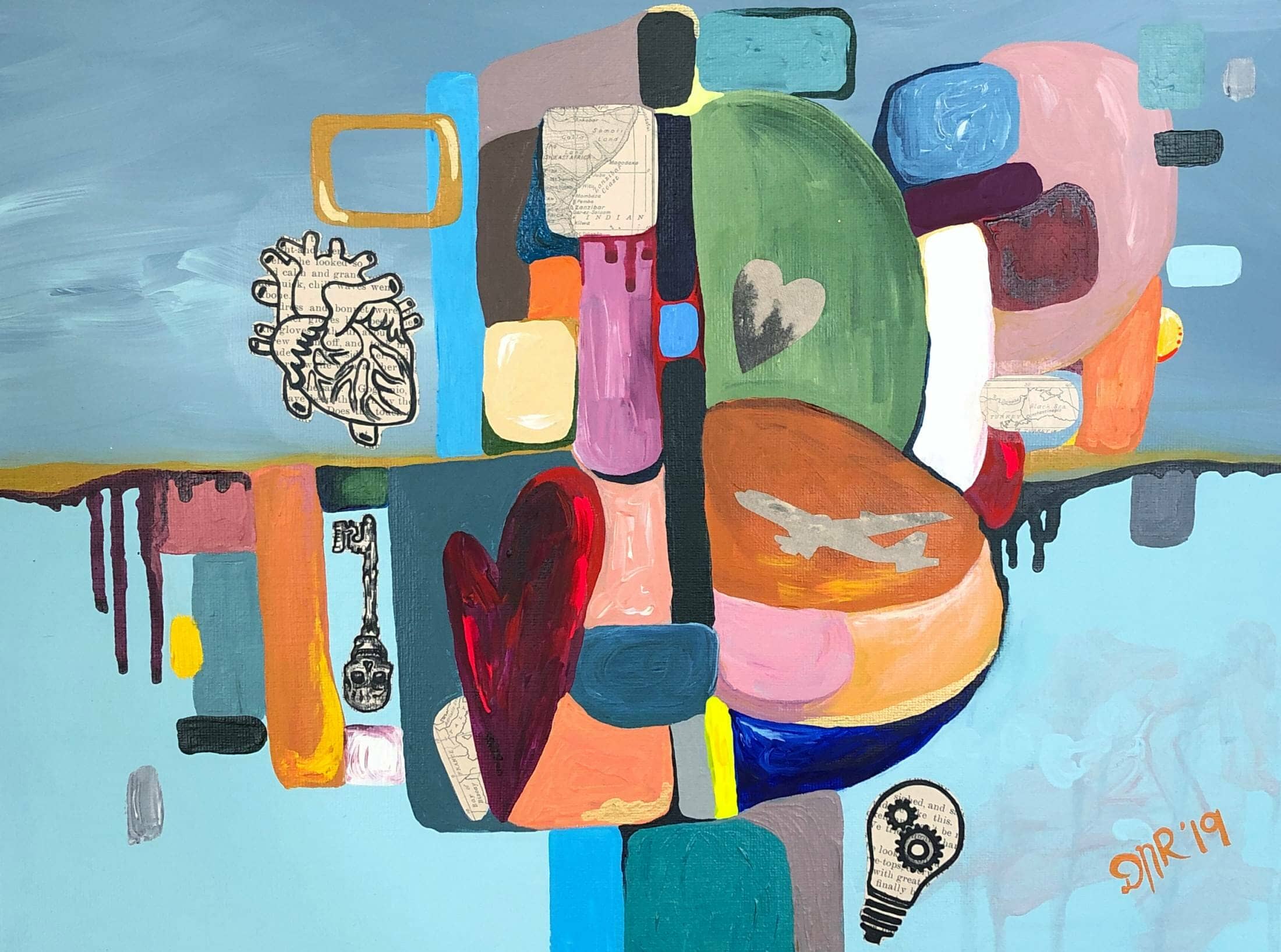colourful mixed media art